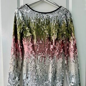 ELIZABETH AND JAMES ombre sequin cocktail dress